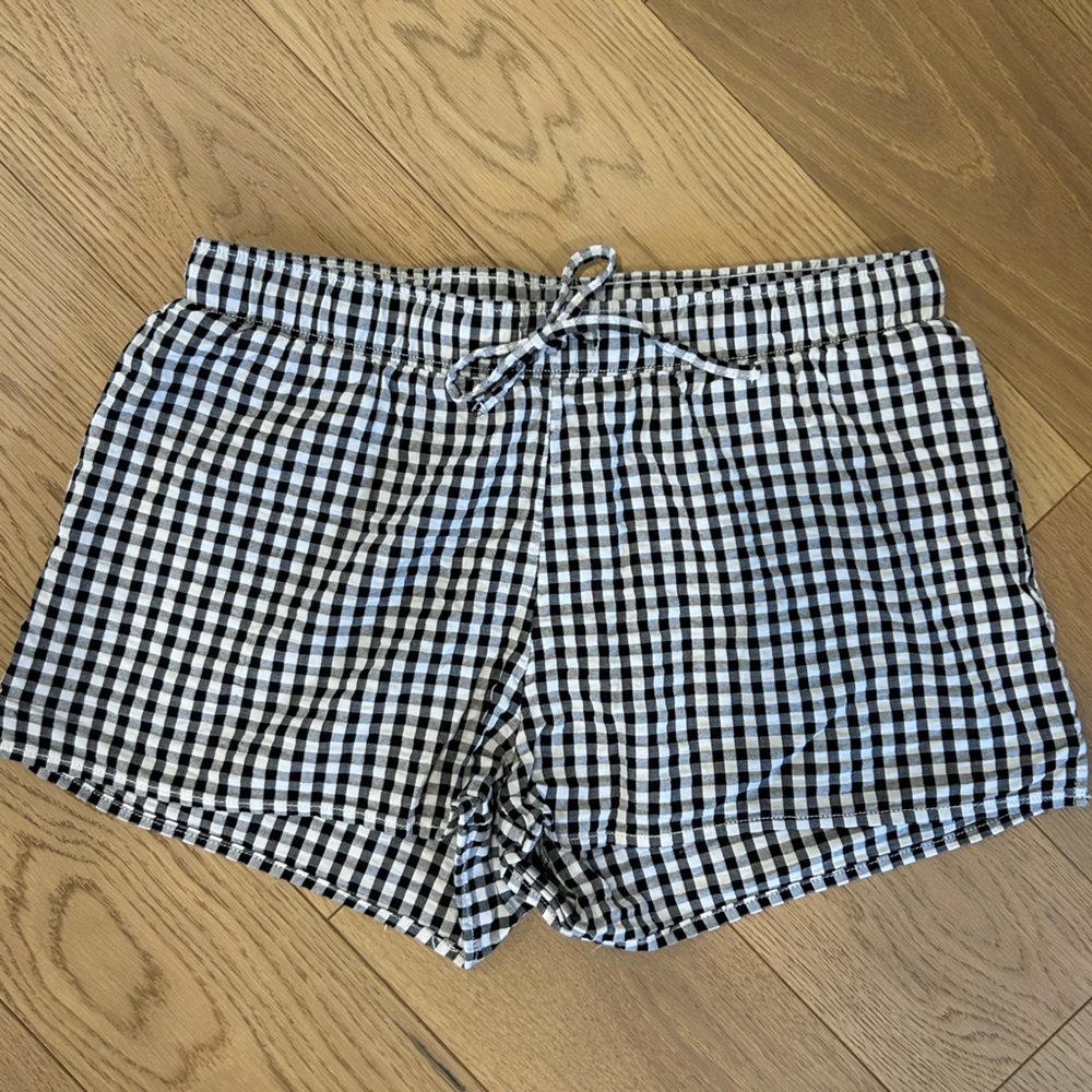 H& M Black and White Gingham Shorts